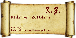 Kléber Zoltán névjegykártya
